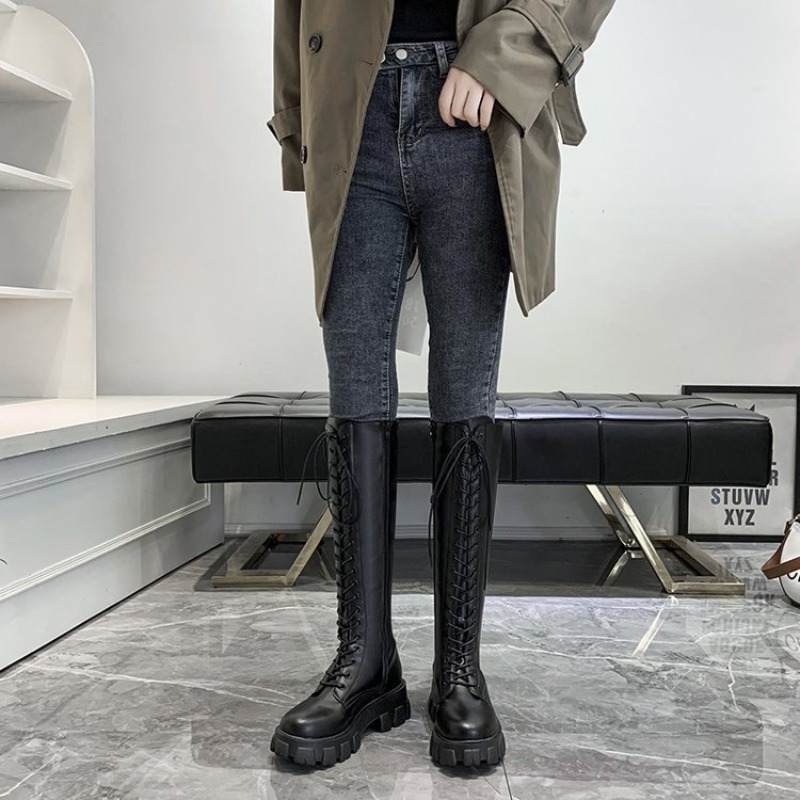 Women Knee High Boots Lace Up  - Women'S Shoes For Fall ulasan dan harga