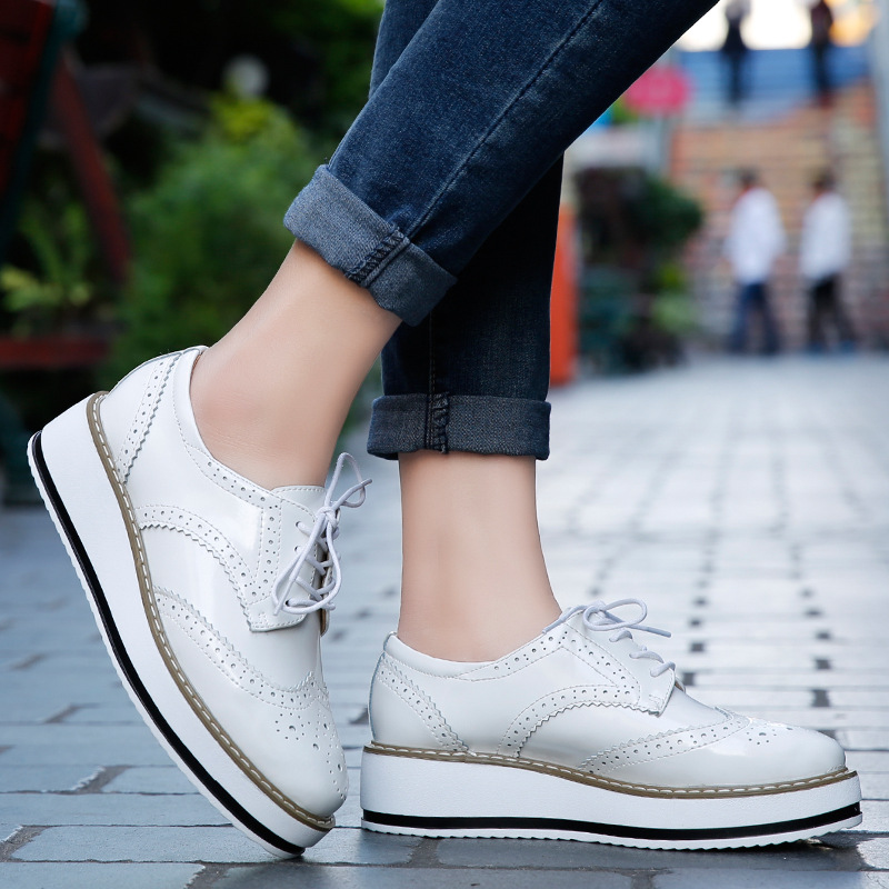 Women Loafers Shoes Leather Th - Oxford Lace Up Women ulasan dan harga