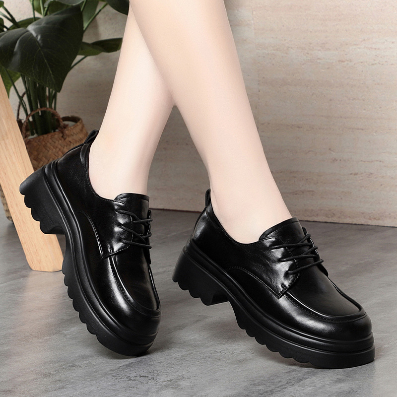 5cm Vintage Deep Mouth Soft Le - Oxford Lace Up Women ulasan dan harga