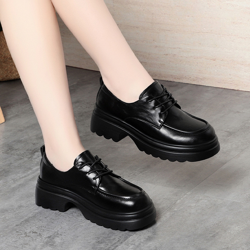 5cm Vintage Deep Mouth Soft Le - Oxford Lace Up Women ulasan dan harga